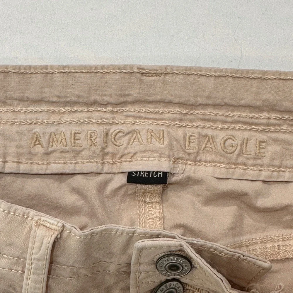 American‎ Eagle Cargo Pants Women 4 Tan Stretch Utility Pockets | Gorpcore